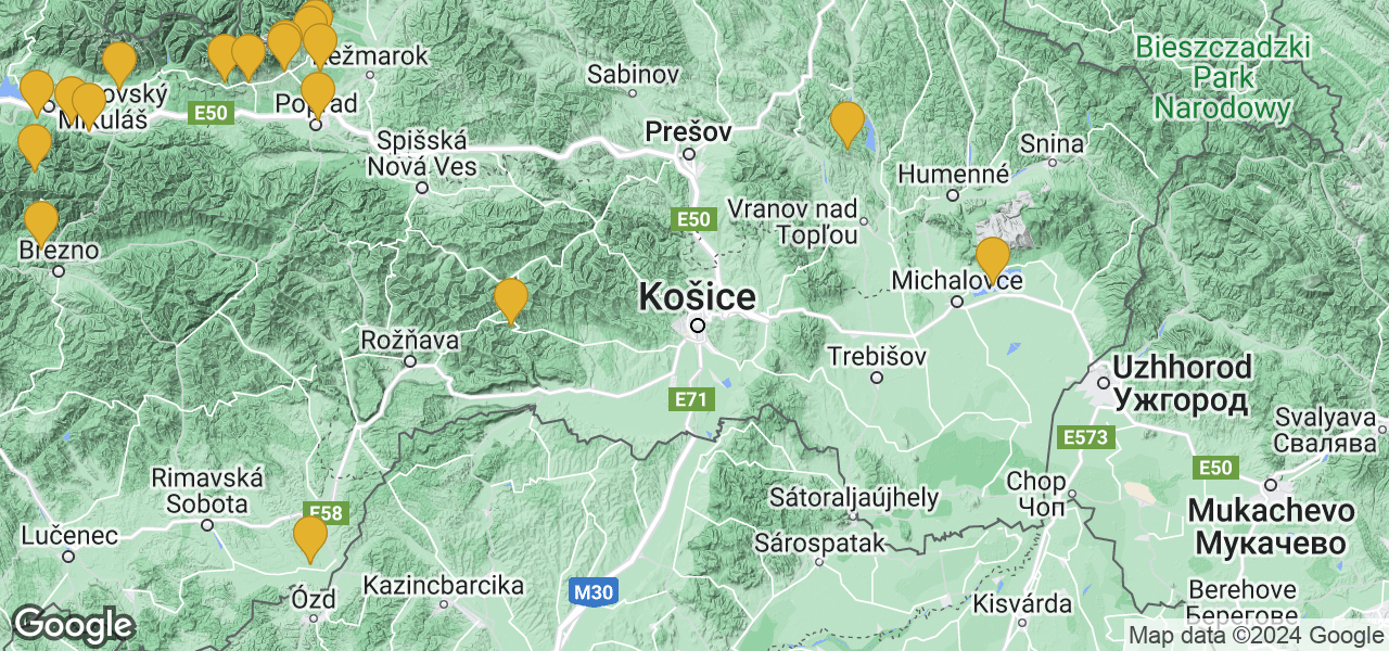 Mapa Košice